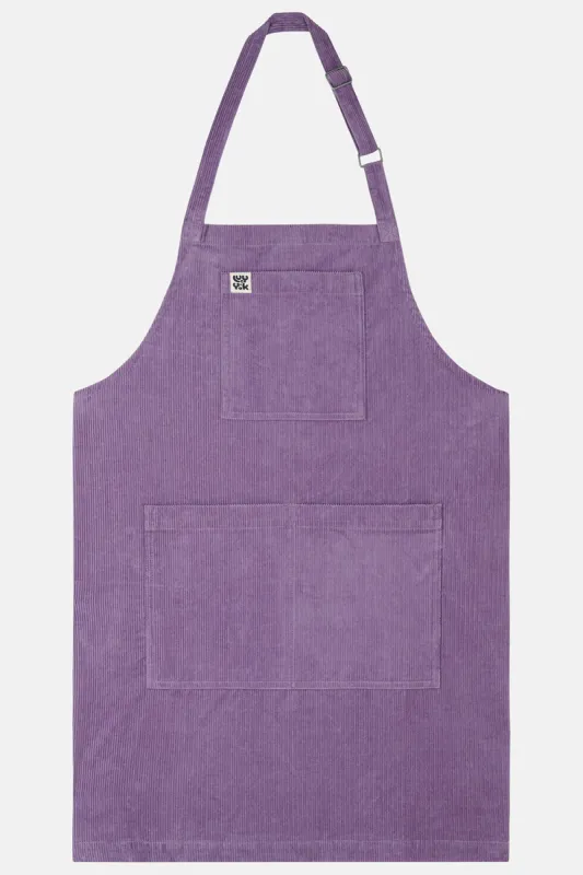 Ada - Cotton Apron in Ash Purple Corduroy made by Lucy & Yak