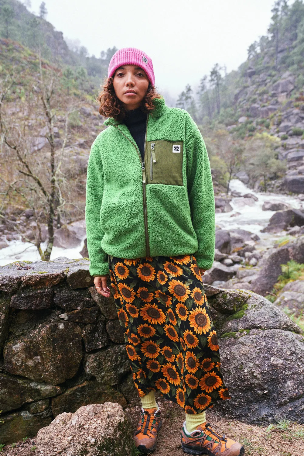 Poppy - Elasticated Waist Skirt in Sunflowers Print sold by Lucy & Yak product image thumbnail 5