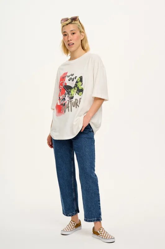 Benny - Oversized Cotton Tee in Nurture Our Nature Print sold by Lucy & Yak