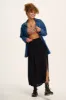 Poppy - Elasticated Waist Skirt in Black sold by Lucy & Yak
