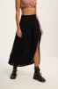 Poppy - Elasticated Waist Skirt in Black sold by Lucy & Yak