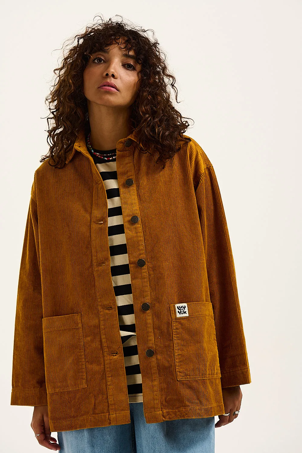 Olly - Corduroy Jacket in Mustard sold by Lucy & Yak