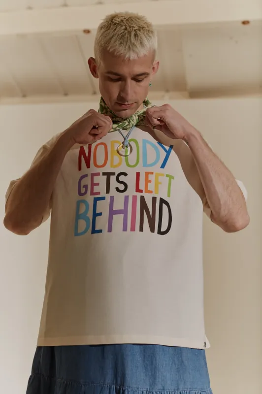 L.E. Benny - Oversized Cotton Tee in With Love Print by Artist Fredde Lanka sold by Lucy & Yak