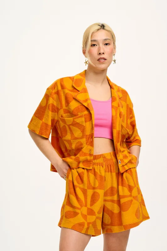 Alfie - Cotton Towelling Shirt in Sunset Boulevard sold by Lucy & Yak