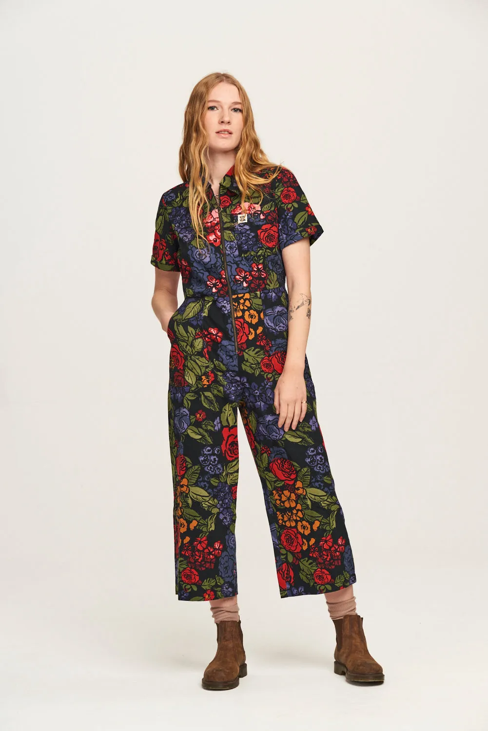 Ragan - Cotton Jumpsuit in Maria Print sold by Lucy & Yak product image thumbnail 3