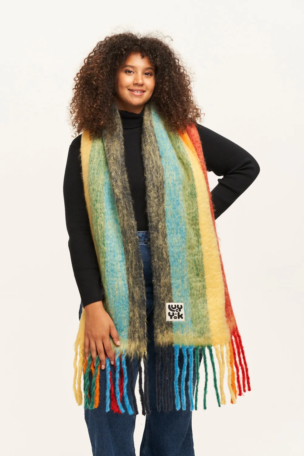 Rowan - Super Soft Scarf in Rainbow Print sold by Lucy & Yak product image thumbnail 4