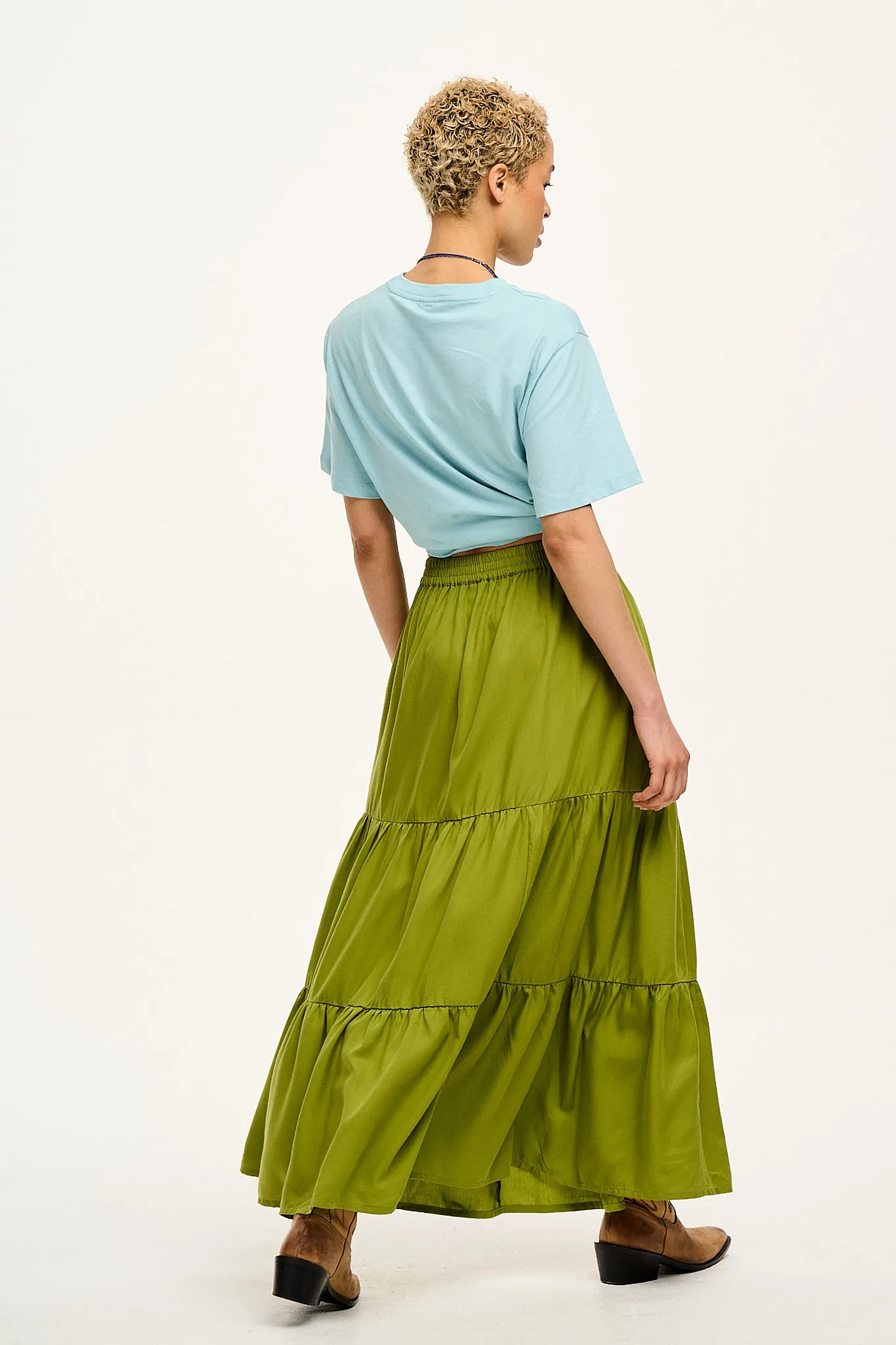 Brie Maxi Skirt: TENCEL™ Lyocell - Guacamole Green sold by Lucy & Yak product image thumbnail 4