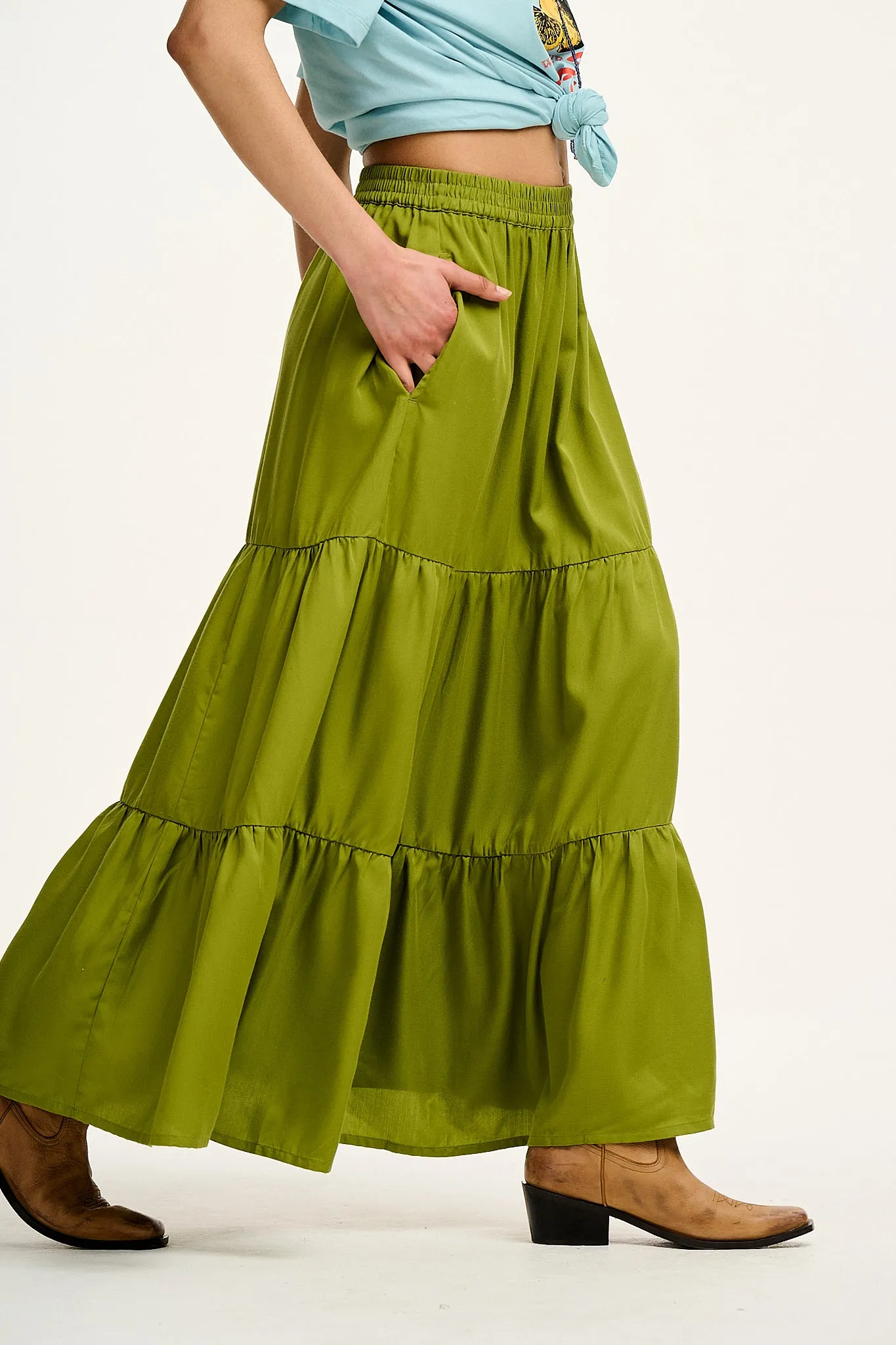 Brie Maxi Skirt: TENCEL™ Lyocell - Guacamole Green sold by Lucy & Yak product image thumbnail 5