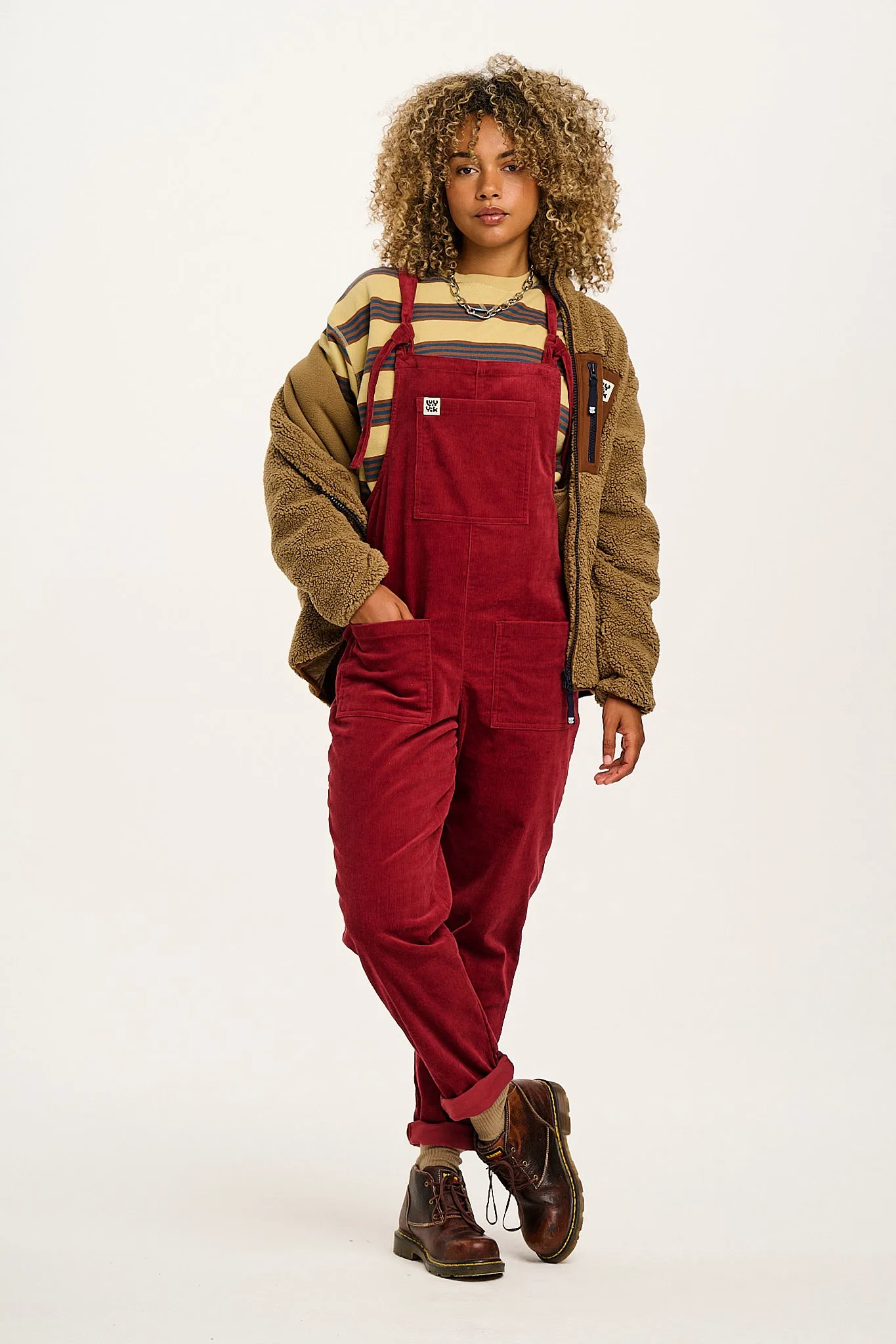 Original - Corduroy Dungarees in Maroon sold by Lucy & Yak product image thumbnail 3