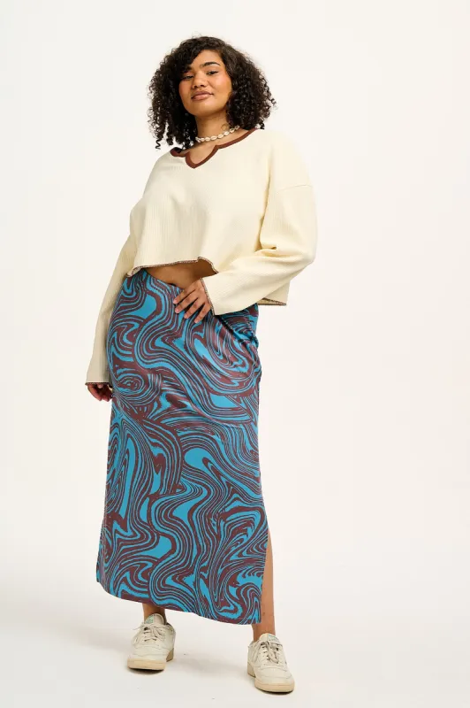 Avril - Recycled Polyester Skirt in Rene Print sold by Lucy & Yak