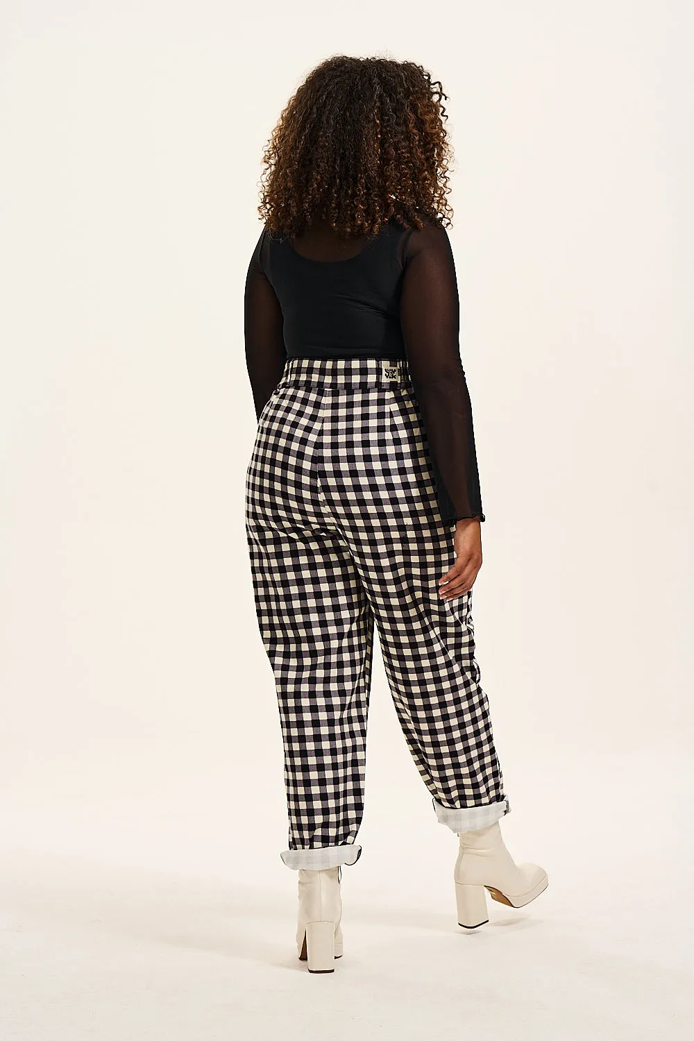 Addison - Tapered Twill Jeans in Gingham-Lou Print sold by Lucy & Yak product image thumbnail 3