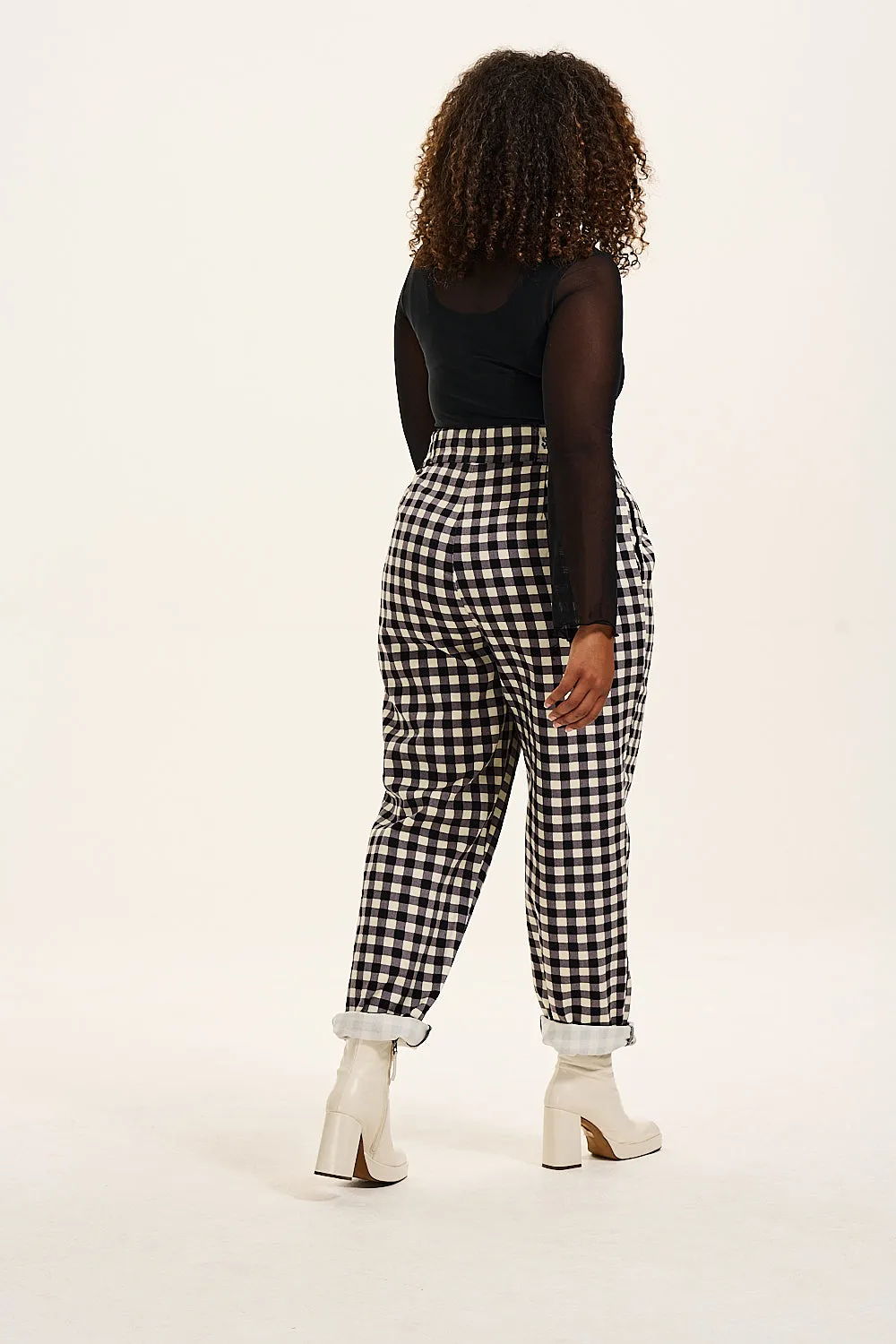 Addison - Tapered Twill Jeans in Gingham-Lou Print sold by Lucy & Yak product image thumbnail 4