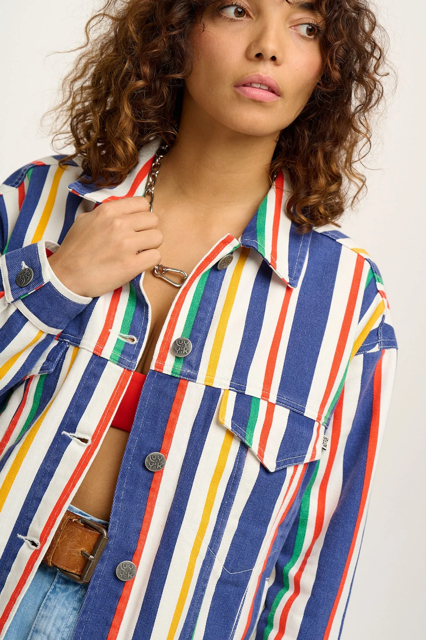 お値下げ中セオリー Waverly Cotton Stripe Jacket Callaway - Trucker Cotton Jacket in Brighton Stripe | Parallel
