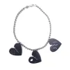 Triple Heart Necklace Black sold by Sinead O’Dwyer