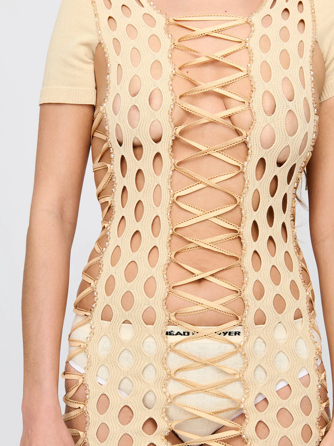 Squiggle Knit Crystal Mini Dress sold by Sinead O’Dwyer product image thumbnail 3