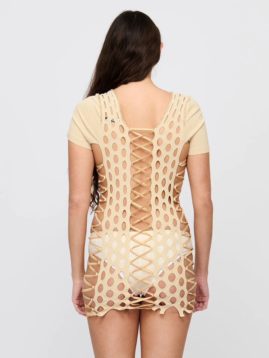 Squiggle Knit Crystal Mini Dress sold by Sinead O’Dwyer product image thumbnail 4