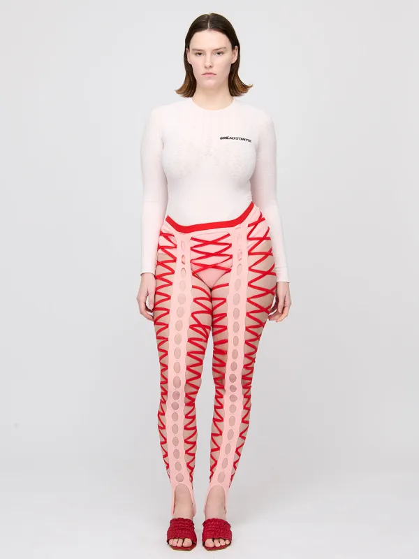 Squiggle Tights Mi-Parti sold by Sinead O’Dwyer