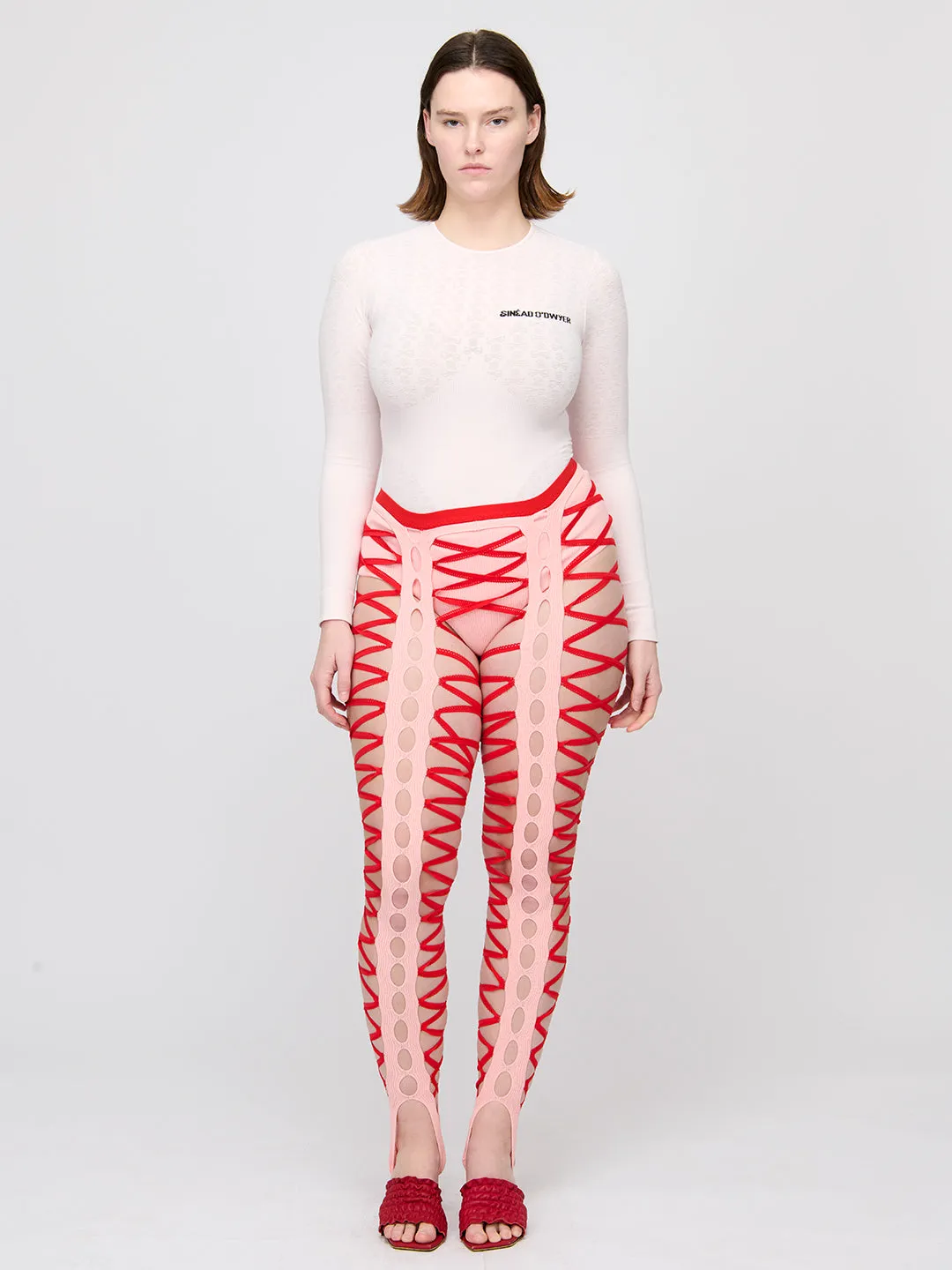 Squiggle Tights Mi-Parti sold by Sinead O’Dwyer