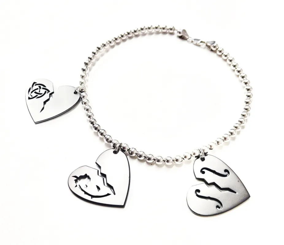 Triple Heart Necklace Silver sold by Sinead O’Dwyer