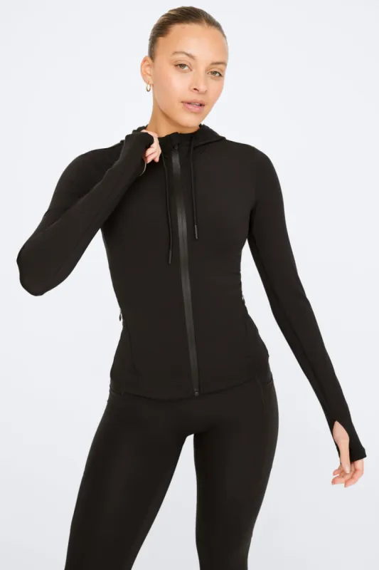 FORMTECH HOODED ZIP THROUGH RUNNING JACKET- BLACK sold by TALA