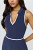 DayFlex Built-In Support Polo Tennis Dress - Navy And Buttermilk sold by TALA