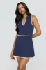 DayFlex Built-In Support Polo Tennis Dress - Navy And Buttermilk sold by TALA