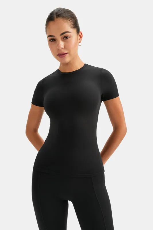 DAYFLEX ESSENTIAL FULL LENGTH T-SHIRT - SHADOW BLACK sold by TALA