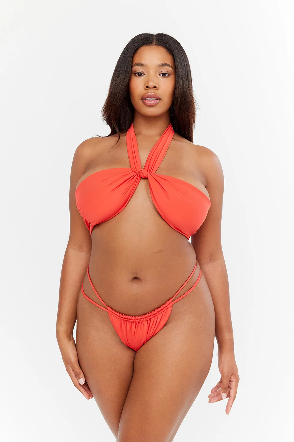 SIENNA HIGH LEG RUCHED BIKINI BOTTOM - CHILLI sold by TALA product image thumbnail 2