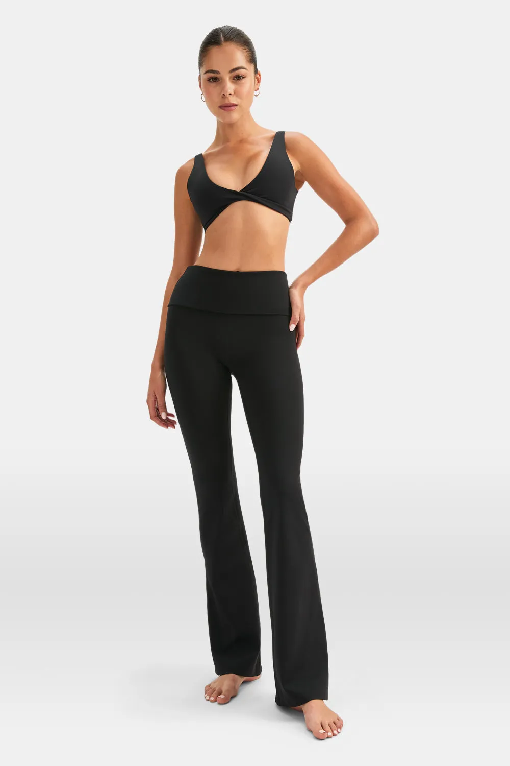 DayFlex Multiway Fold Waist Flared Yoga Pant - Shadow Black sold by TALA