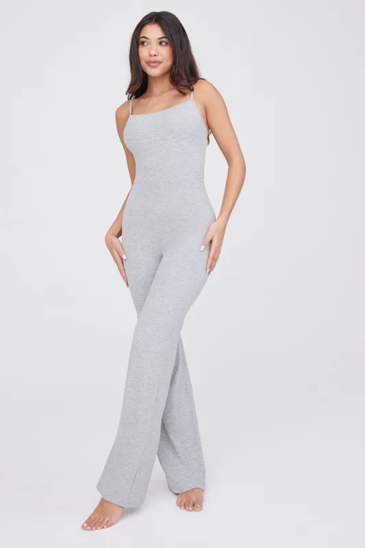 365 SCULPTING LOUNGE CAMI JUMPSUIT - GREY MARL sold by TALA
