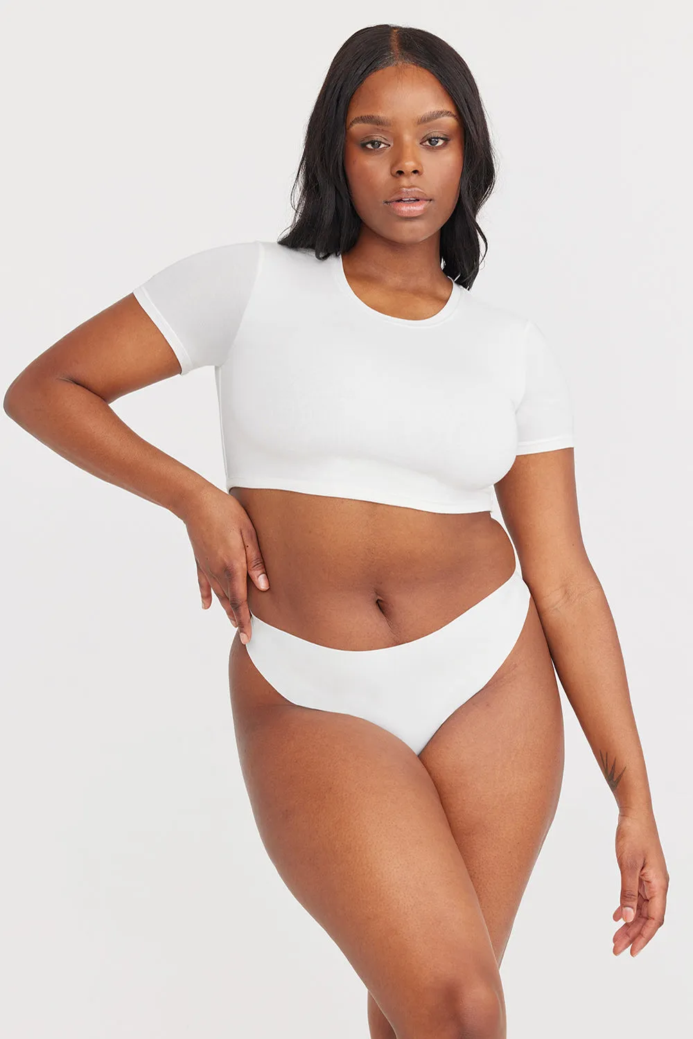 365 SHORT SLEEVE CROP T-SHIRT - COCONUT MILK sold by TALA product image thumbnail 3