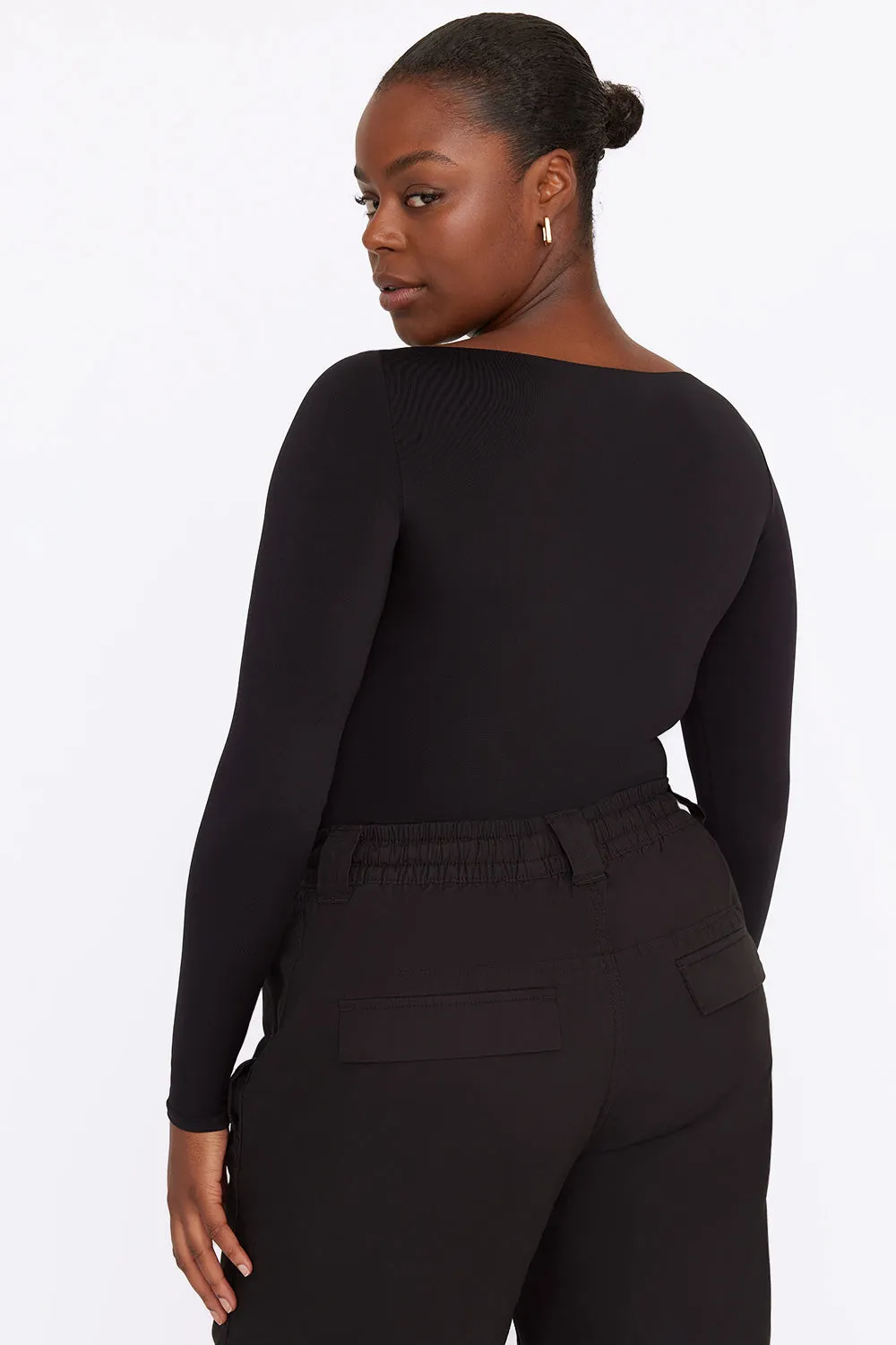 365 Boat Neck Long Sleeve Top - Shadow Black sold by TALA product image thumbnail 2