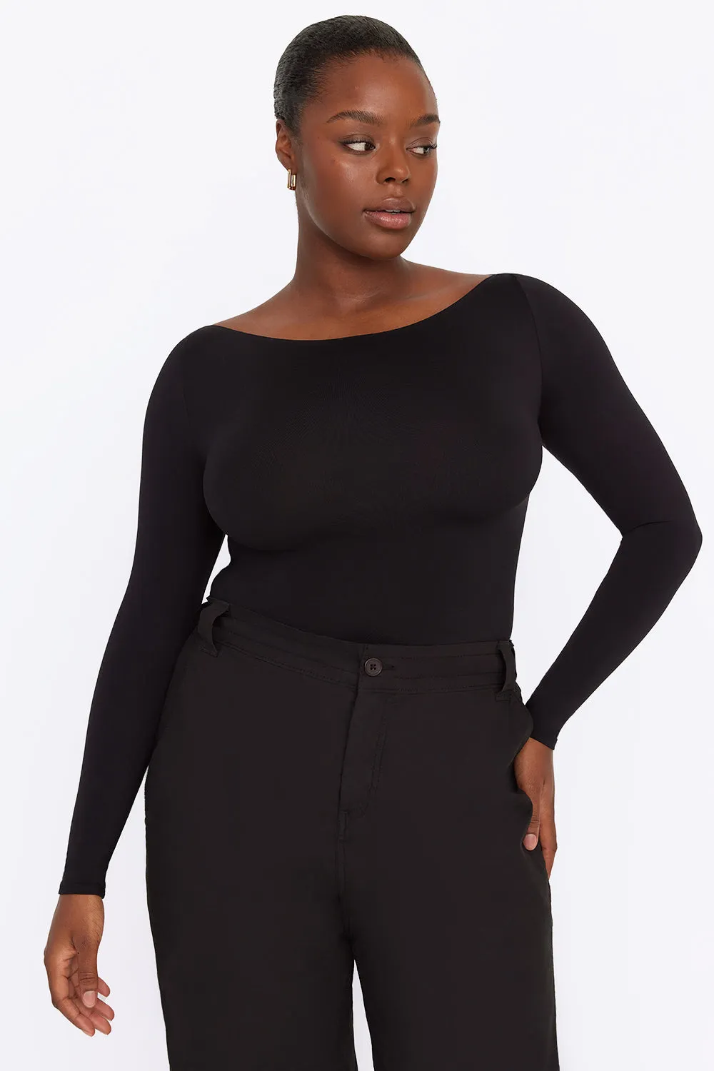 365 Boat Neck Long Sleeve Top - Shadow Black sold by TALA product image thumbnail 4