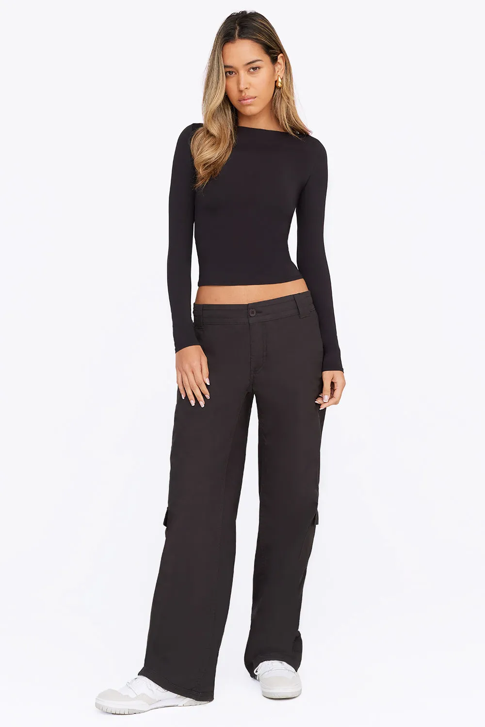 365 Boat Neck Long Sleeve Top - Shadow Black sold by TALA product image thumbnail 3