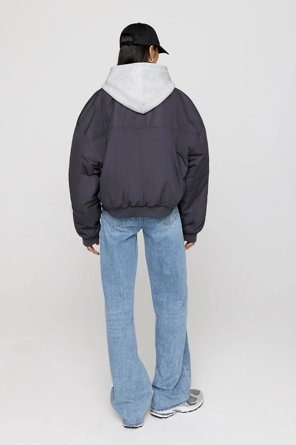 Reversible Girlfriend Bomber Jacket - Graphite And Cool Olive sold by TALA product image thumbnail 4