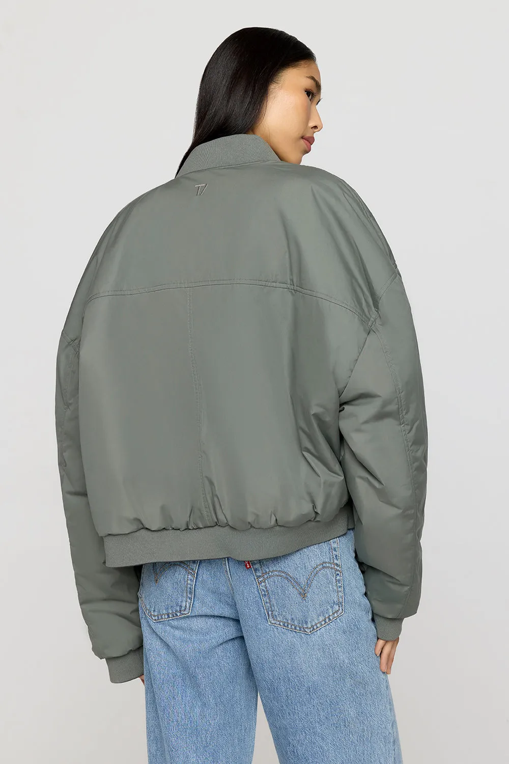 Reversible Girlfriend Bomber Jacket - Graphite And Cool Olive sold by TALA product image thumbnail 5