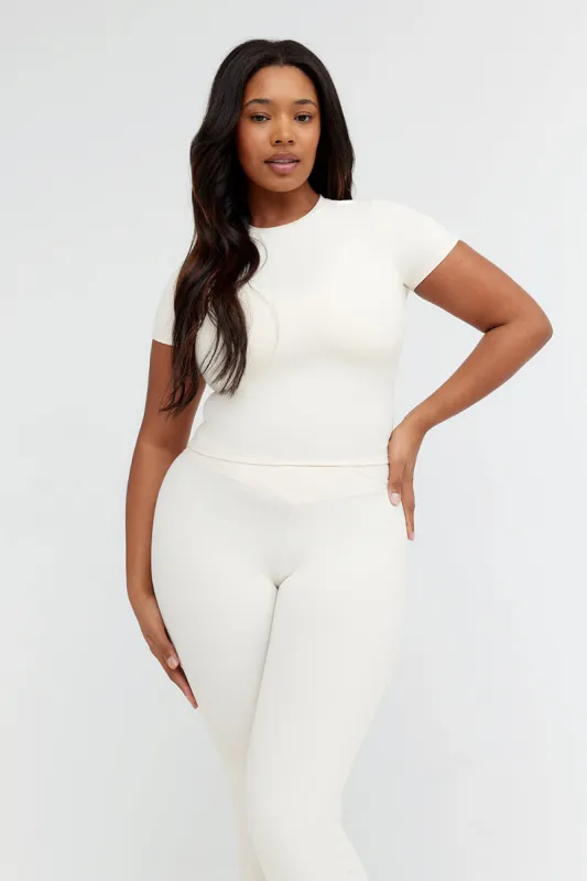 DayFlex Built-In Support Essential T-Shirt - Buttermilk sold by TALA