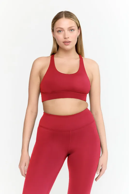SkinLuxe Longline Tank Sports Bra - Retro Red sold by TALA