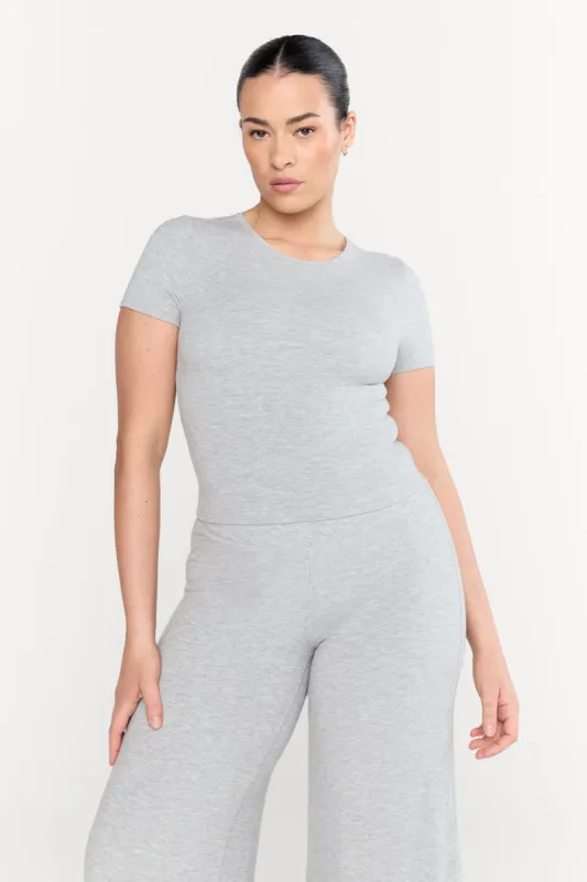 365 Sculpting Lounge Short Sleeve T-Shirt - Grey Marl sold by TALA