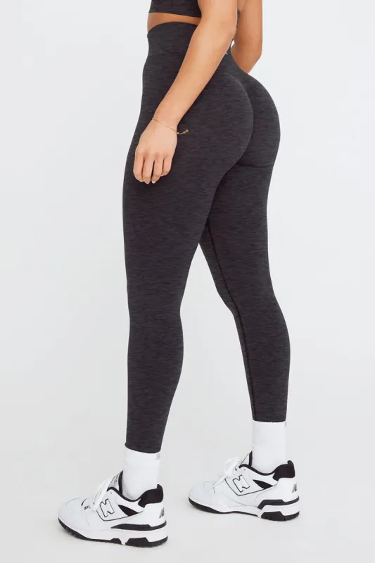 SCULPT SEAMLESS SCRUNCH LEGGING - OYSTER BLACK MARL sold by TALA
