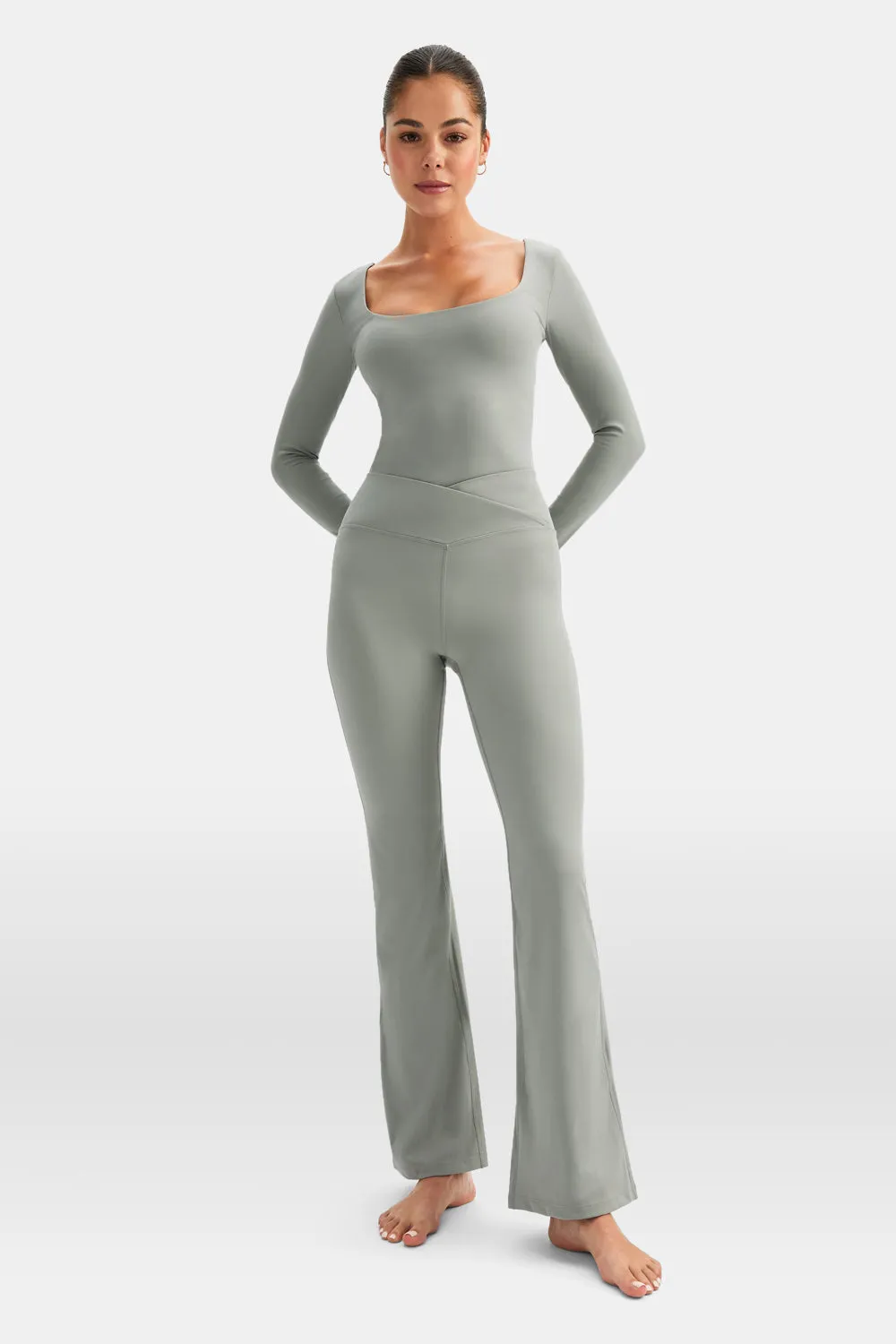 DayFlex Wrap Flared Yoga Pant - Soft Sage sold by TALA