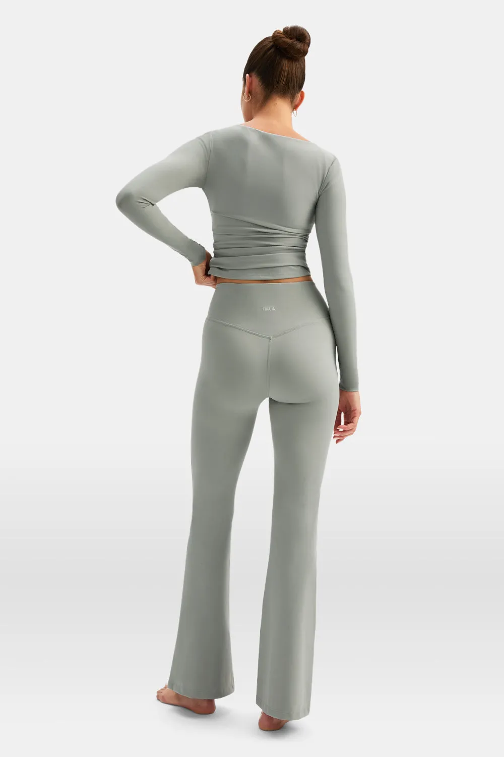 DayFlex Wrap Flared Yoga Pant - Soft Sage sold by TALA product image thumbnail 3