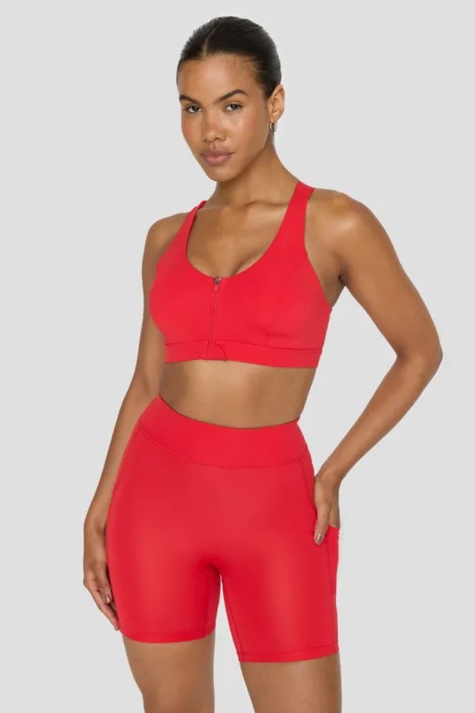 FormTech Zip Front Open Back Sports Bra - Chilli Red sold by TALA