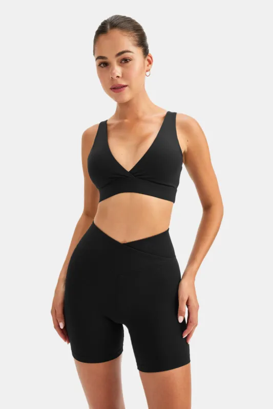 DayFlex V Neck Sports Bra - Shadow Black sold by TALA