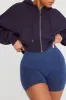 CROPPED ZIP THROUGH HOODIE - NAVY sold by TALA