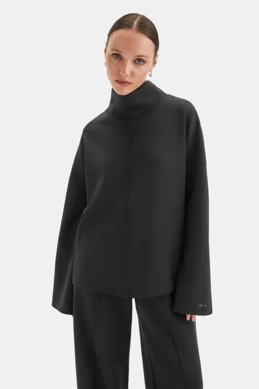SoftSmart Funnel Neck Sweatshirt - Black sold by TALA