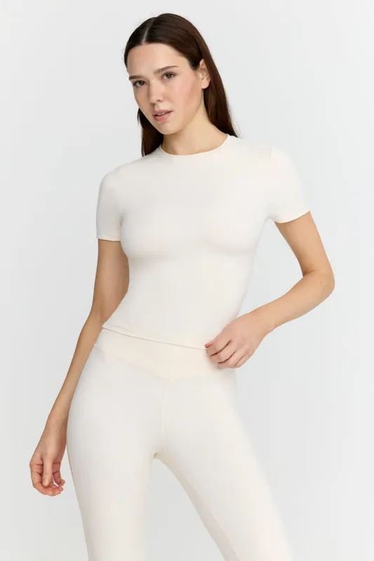 DAYFLEX ESSENTIAL T-SHIRT - BUTTERMILK sold by TALA