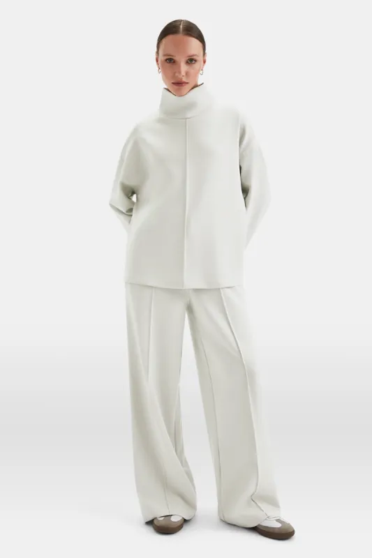 SoftSmart Wide Leg Jogger - Ecru sold by TALA