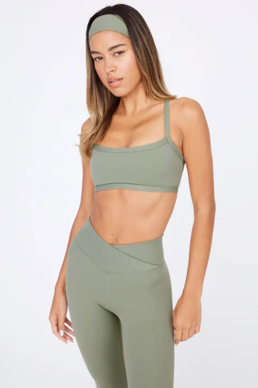 DAYFLEX BANDEAU SPORTS BRA - VINTAGE KHAKI made by TALA