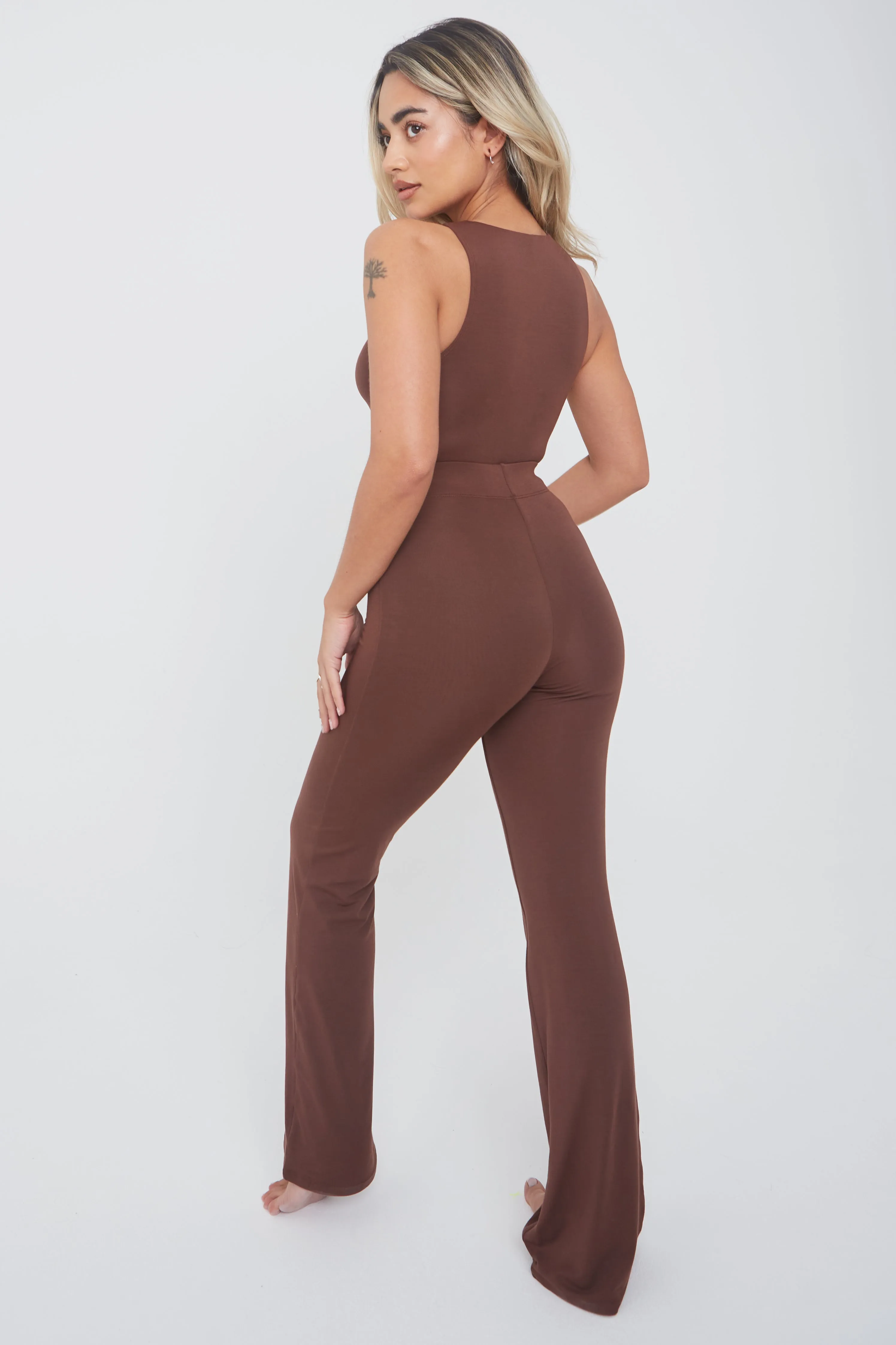 365 HIGH NECK SLEEVELESS BODYSUIT - CHOCOLATE sold by TALA product image thumbnail 4